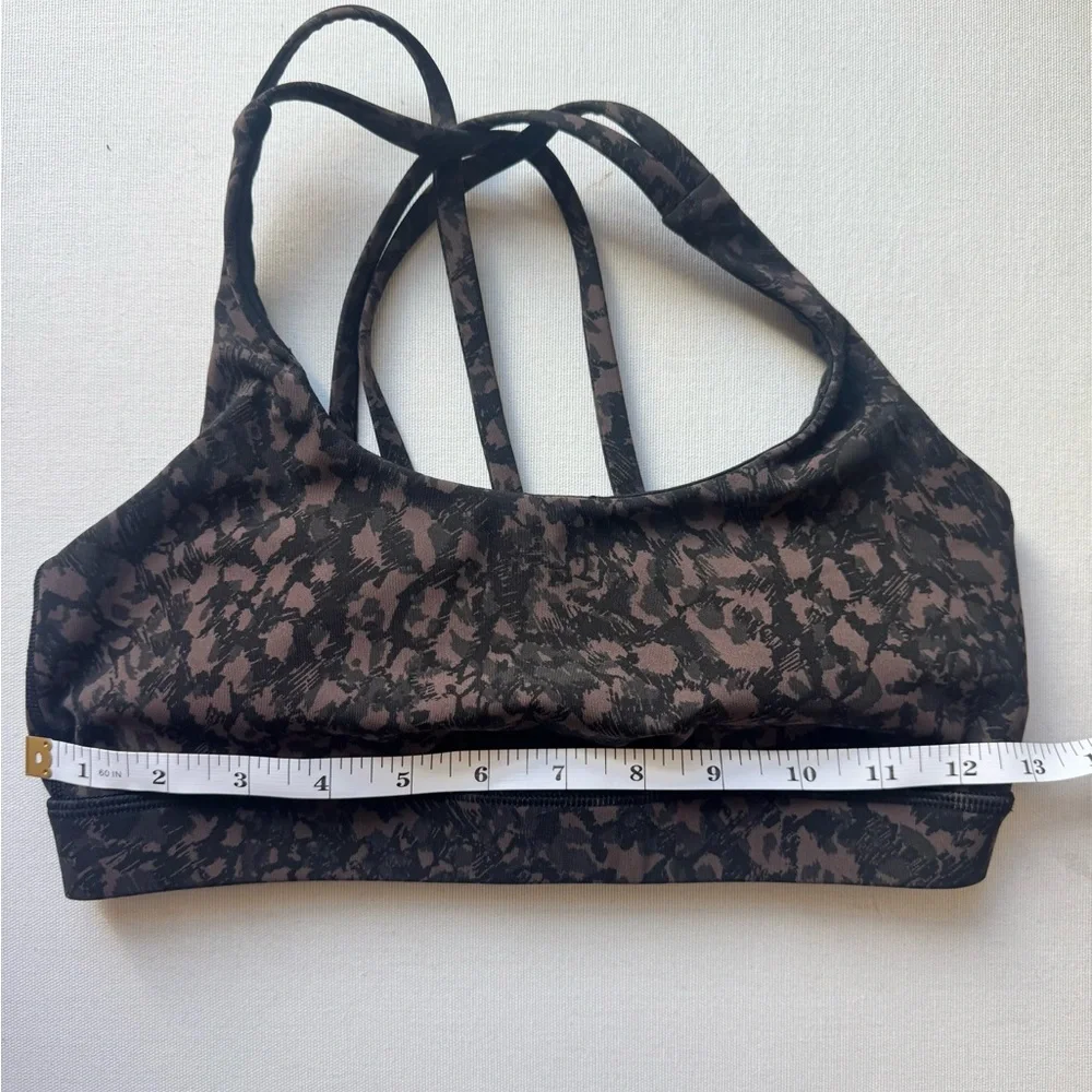 Lululemon Energy Longline Strappy Bra Black Camo Size 6 - Picture 3 of 4